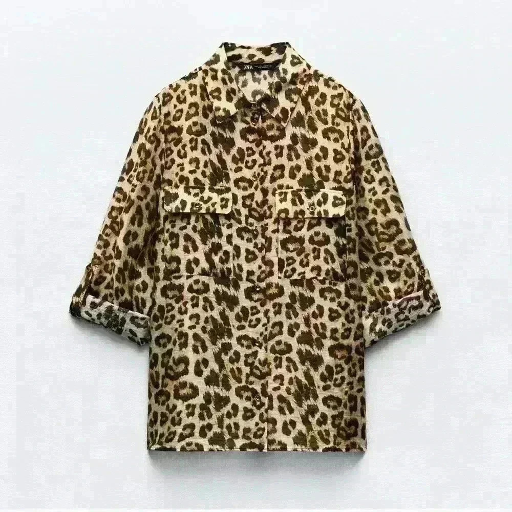 ZARA Leopard Print Blouse